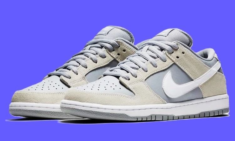 Nike SB Dunk Low Summit White Wolf Grey Orange Label  University Blue colorway รูปที่ 5