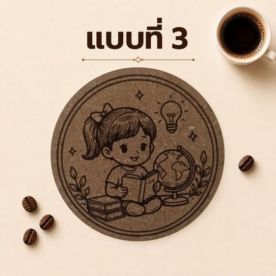แผ่นรองแก้วคอร์กอัด ลายสุขใจ รูปที่ 5