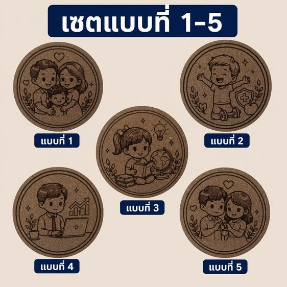 แผ่นรองแก้วคอร์กอัด ลายสุขใจ รูปที่ 13