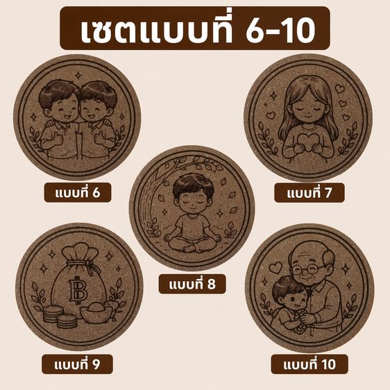 แผ่นรองแก้วคอร์กอัด ลายสุขใจ รูปที่ 14