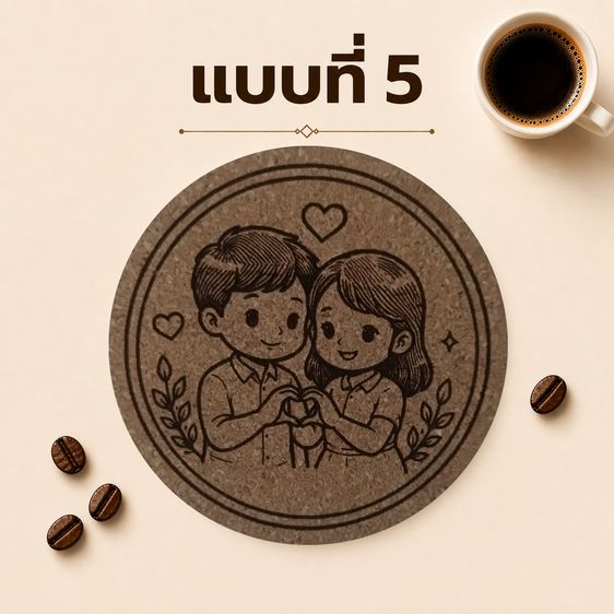 แผ่นรองแก้วคอร์กอัด ลายสุขใจ รูปที่ 7