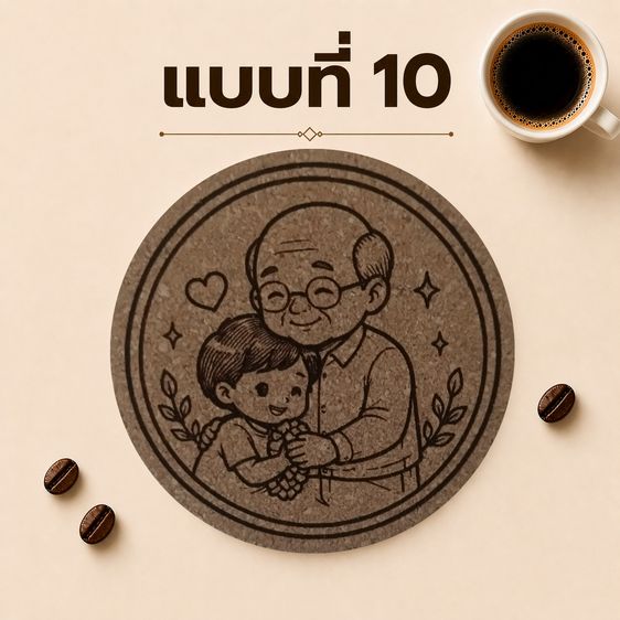 แผ่นรองแก้วคอร์กอัด ลายสุขใจ รูปที่ 12
