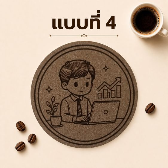 แผ่นรองแก้วคอร์กอัด ลายสุขใจ รูปที่ 6