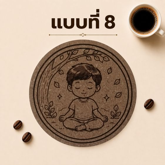 แผ่นรองแก้วคอร์กอัด ลายสุขใจ รูปที่ 10