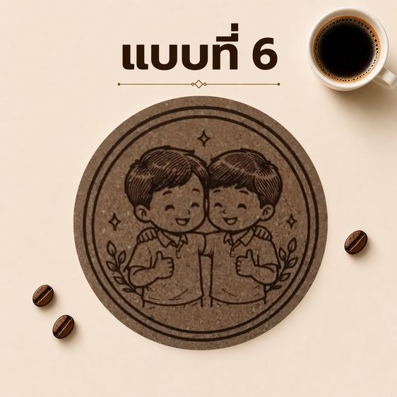 แผ่นรองแก้วคอร์กอัด ลายสุขใจ รูปที่ 8