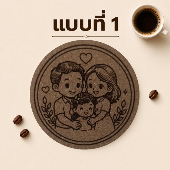 แผ่นรองแก้วคอร์กอัด ลายสุขใจ รูปที่ 3