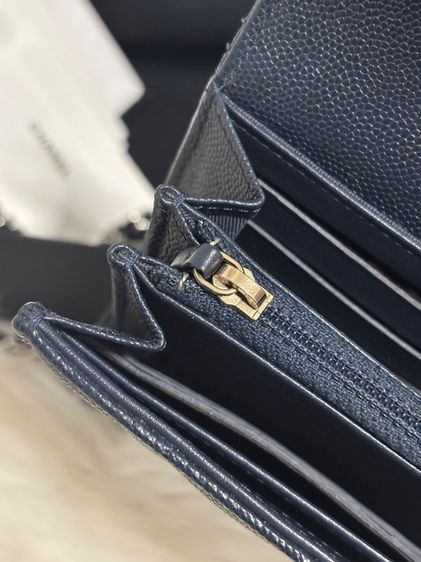 sarah long wallet navy carviar มือสองแท้💯  รูปที่ 13