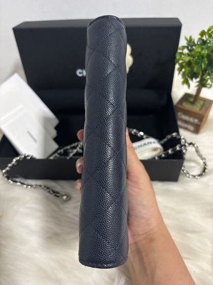 sarah long wallet navy carviar มือสองแท้💯  รูปที่ 6