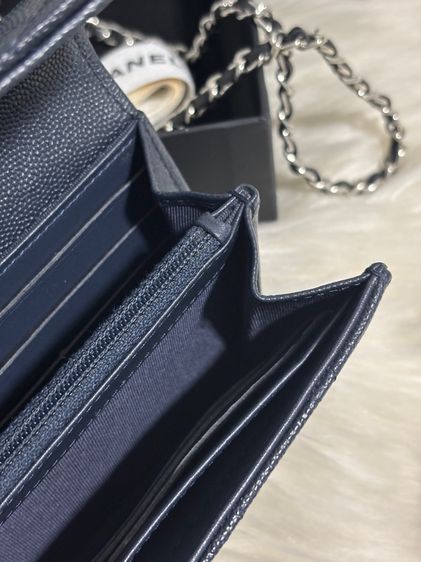 sarah long wallet navy carviar มือสองแท้💯  รูปที่ 14