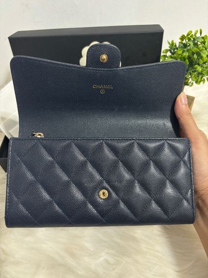sarah long wallet navy carviar มือสองแท้💯  รูปที่ 10
