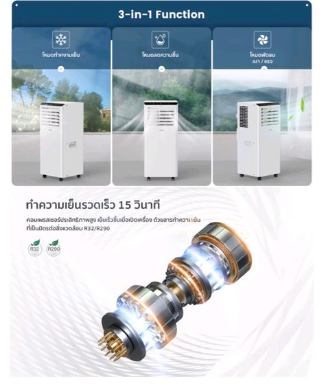 มือ2 แอร์เคลื่อนที่ TCL 6994btu รูปที่ 4