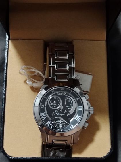 เงิน Seiko premier-kinetic-chronograph-รุ่น-snl041p1