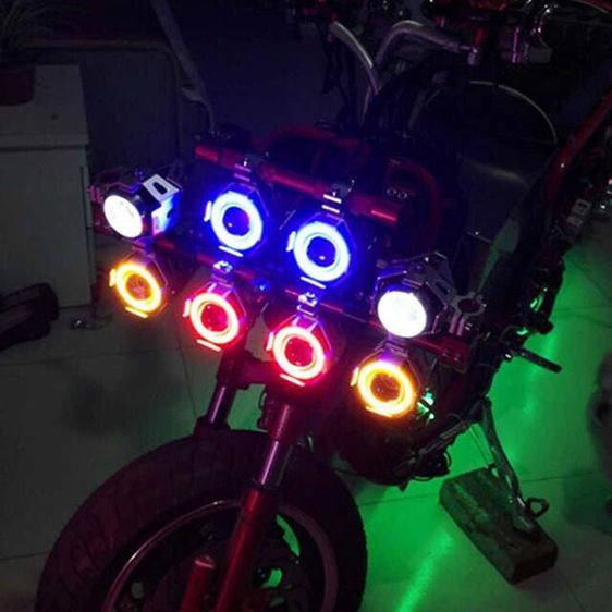 LED ไฟสปอตไลท์ ไฟหน้ารถจักรยานยนต์ 125W U7 Mini Angel หลอดตารถจักรยานยนต์ รถมอเตอร์ไซด์ สกู๊ตเตอร์ 9-20V ไฟ Led รูปที่ 2
