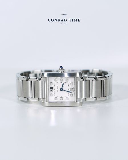 Cartier Tank Francaise 3217 Small Silver Diamond Dial Stainless steel 2015 20x25mm. Fullset  รูปที่ 5