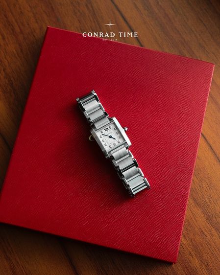Cartier Tank Francaise 3217 Small Silver Diamond Dial Stainless steel 2015 20x25mm. Fullset  รูปที่ 3