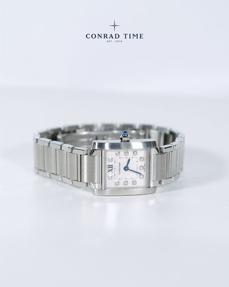 Cartier Tank Francaise 3217 Small Silver Diamond Dial Stainless steel 2015 20x25mm. Fullset  รูปที่ 6