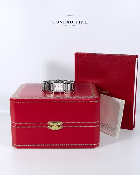 Cartier Tank Francaise 3217 Small Silver Diamond Dial Stainless steel 2015 20x25mm. Fullset  รูปที่ 4
