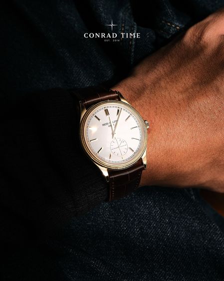 Patek Calatrava 6119R-001 Silver grained dial Brown leather Strap 2022 39mm. Fullset 