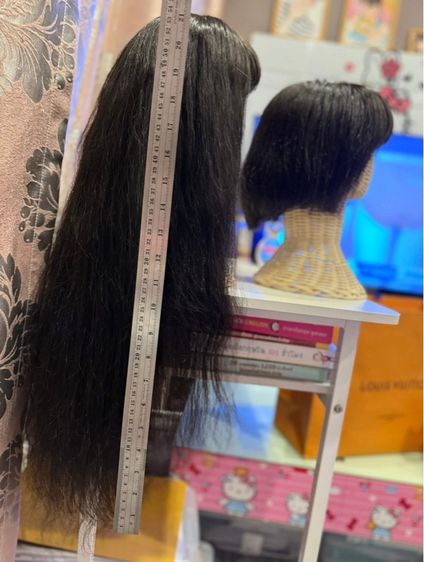 ของใช้ส่วนตัว วิกผมแท้ สีดำธรรมชาติ 2 ชิ้น ทอมือ มัดรวม