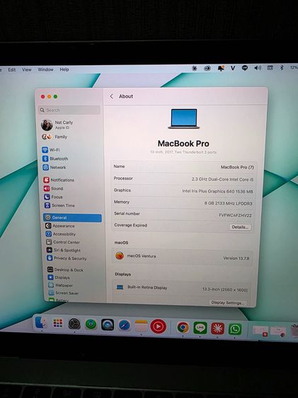 MacBook Pro 13" แม็คบุ๊คโปร 13 นิ้ว ปี 2017  RAM 8 Strorage 128 GB  รูปที่ 4