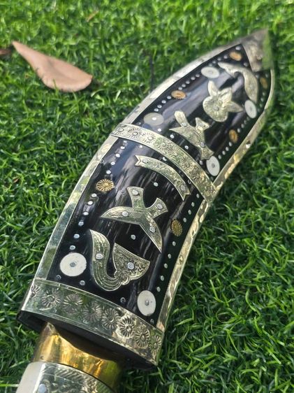 Gurkha Kukri มีดกูรข่า ด้ามหายาก จากเนปาลแท้ ด้ามฝักเขาสัตว์ ขนาดปลายฝักถึงด้ามจับ 37.5Cm. ใบมีด22Cm. ใบมีดหนาคม มีน้ำหนัก  รูปที่ 7