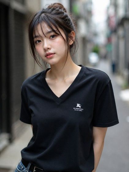 อื่นๆ เสื้อทีเชิ้ต M ดำ แขนสั้น เสื้อยืดคอวี​ BURBERRY​