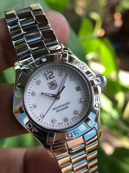 TAG Heuer Aquaracer Quartz Lady Diamond White Pearl Dial WAF1415🇨🇭🇨🇭
 รูปที่ 3