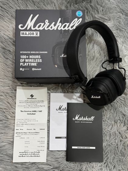 ปล่อยต่อหูฟัง Marshall Major V สีดำ รุ่นใหม่ล่าสุด อุปกรณ์ครบ ใช้งานน้อยสภาพนางฟ้า