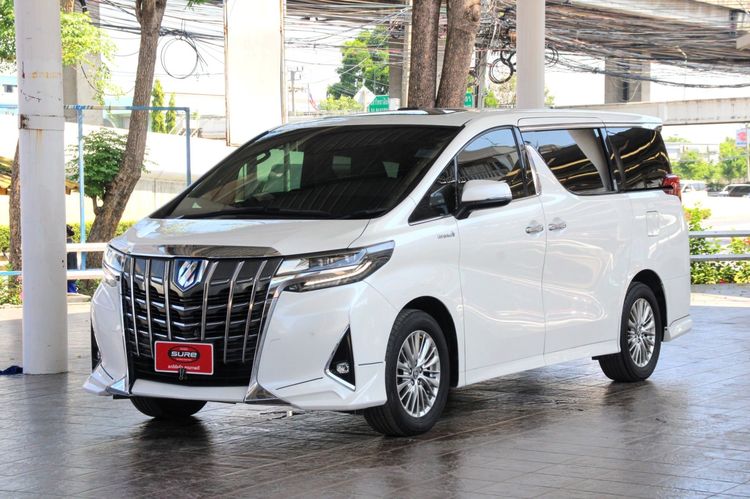 Toyota Alphard 2018 2.5 HEV E-Four Utility-car ไฮบริด ไม่ติดแก๊ส เกียร์อัตโนมัติ ขาว