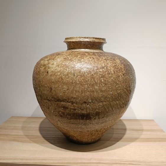 ส่งต่องานชิ้นเอก: ไหชิการากิขนาดใหญ่ (Shigaraki Ōtsubo) โดยปรมาจารย์ Takahashi Rakusai V พร้อมกล่องไม้. รูปที่ 4