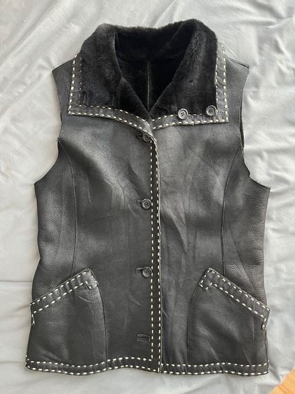 Balmain Black Reversible Lambskin Vest