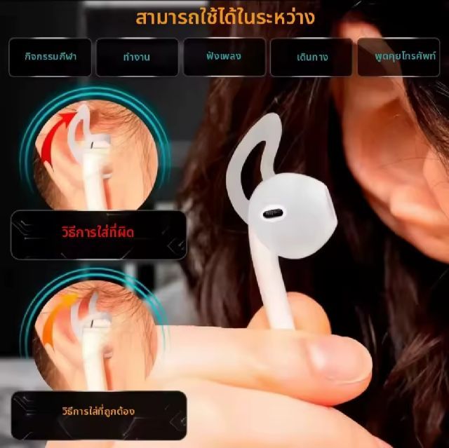 ซิลิโคนหูฟังกันหลุดคุณภาพดี ทนทาน กระชับหู ราคาต่อคู่ รูปที่ 4