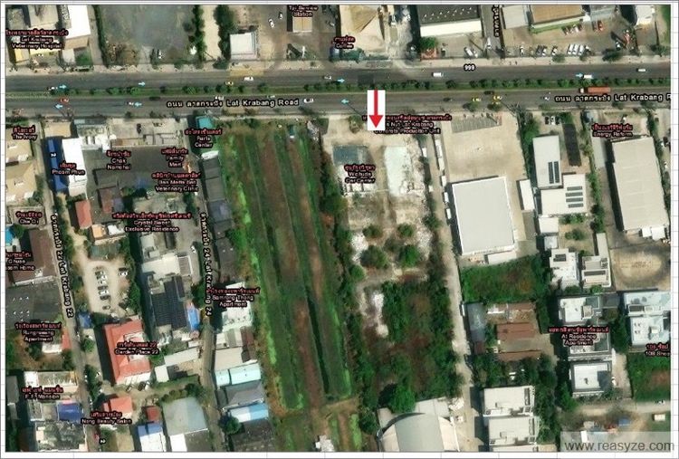 ให้เช่าที่ดินเปล่าด้านหน้าติดถนนลาดกระบัง ใกล้ซอยลาดกระบัง 24