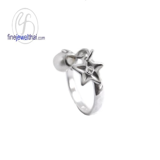 Finejewelthai แหวนมุกแท้ มุกน้ำจืด แหวนเงินแท้ R1228pl-cz รูปที่ 2