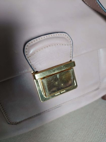 กระเป๋าถือ Miu Miu สีชมพูอ่อน รูปที่ 8