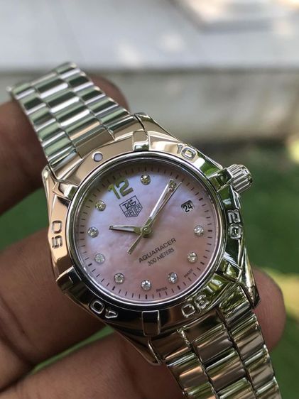 ชมพู TAG Heuer Aquaracer Lady Diamond Pink Mother of pearl WAF141A🇨🇭🇨🇭
  