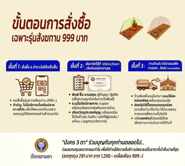 ทำบุญวันเกิด"ปีนี้ทำบุญด้วย 'ชุดอิ่มบุญ มังกรสามตา' มอบความสบายแด่พระสงฆ์ ได้อานิสงส์แรงกล้าทุกครั้งที่ท่านใช้งาน" รูปที่ 3