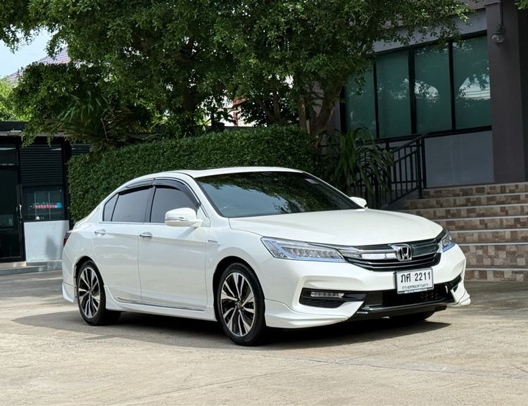Honda Accord 2017 2.0 Hybrid Tech Sedan ไฮบริด ไม่ติดแก๊ส เกียร์อัตโนมัติ ขาว