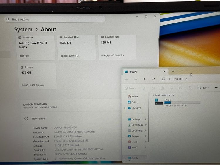 Asus Vivobook Go 15 X1504GA Ram 8GB SSD M.2 512GB สภาพใหม่มาก รูปที่ 8
