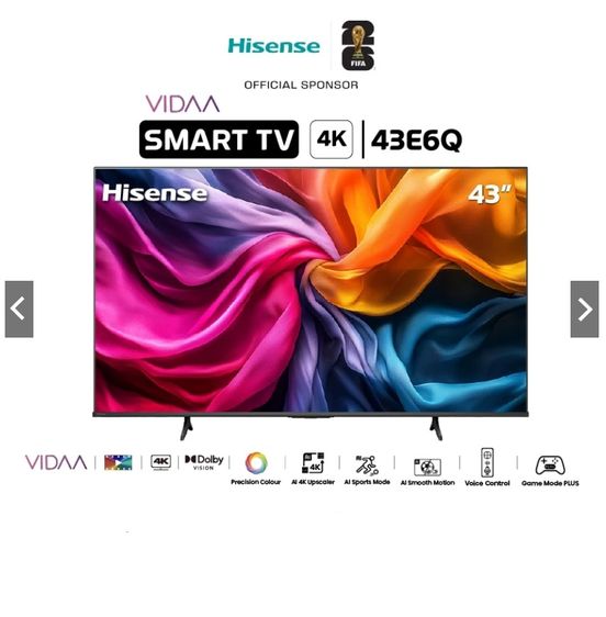 อื่นๆ Hisense TV 43 นิ้ว รุ่น 43E6Q 4K Ultra HD Smart TV Voice Control WIFI Build in Netflix HDR Dolby