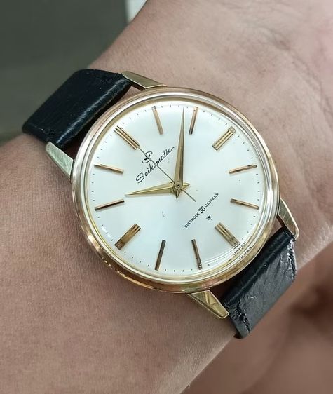 ทอง นาฬิกาวินเทจ Seikomatic Diashock 30 Jewels รหัส J14074DE ปี 1960s