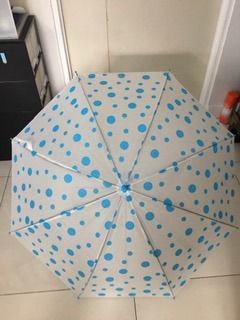 2 Blue and Green Polka Dots Umbrellas