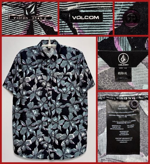 ⚠️เหมือนใหม่‼️เสื้อเชิ้ต VOLCOM  ของแท้ รุ่นใหม่ ลายโลโก้เต็มตัว