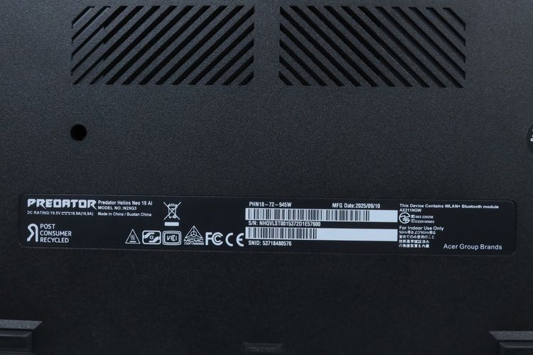 ACER PREDATOR HELIOS NEO 18 AI Core Ultra 9 275HX RTX5070Ti RAM32.1TB รูปที่ 12