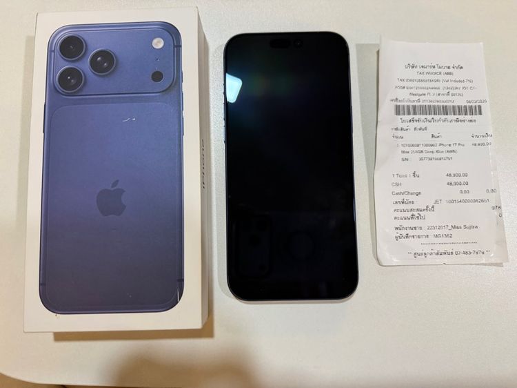 iphone 17pm สีdeepbule 256ประกันและicare รูปที่ 2