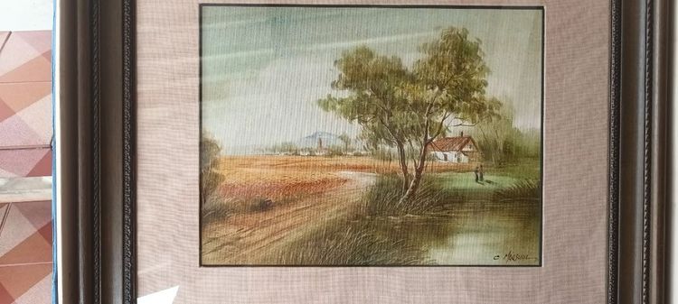 ภาพวาดสีนำมันบนผ้าใบแบบTrue"Out Painting Impressionist Village Land" รูปที่ 5