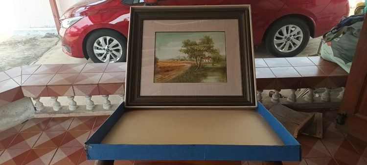 ภาพวาดสีนำมันบนผ้าใบแบบTrue"Out Painting Impressionist Village Land" รูปที่ 8