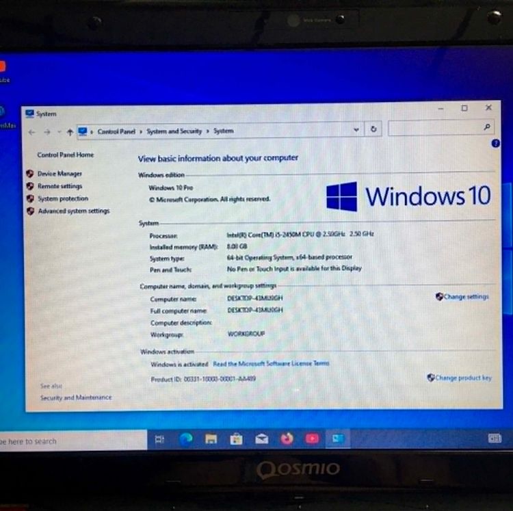 Toshiba Qosmio F750 จอ LED15.6นิ้ว CPU-I5 Gen2 2.50GHz HD500GB Ram8GB แบตเก็บไฟ รูปที่ 2