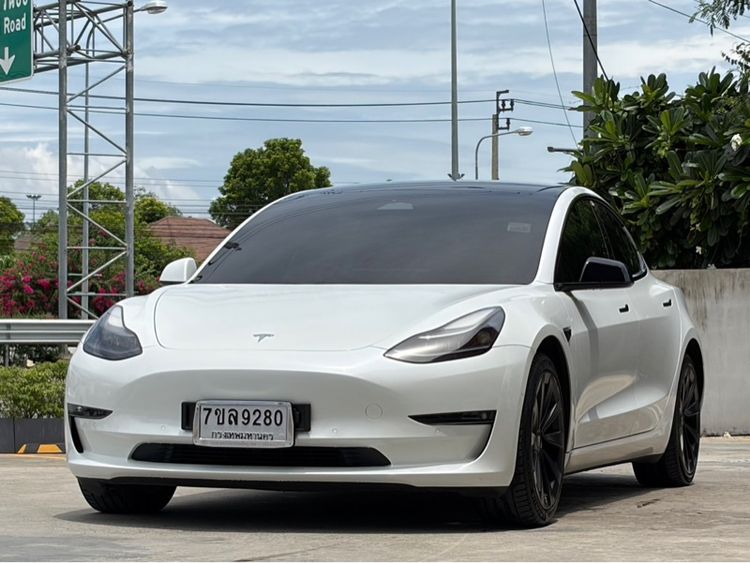 Tesla Model-3 2022 Long Range 4WD Sedan ไฟฟ้า ไม่ติดแก๊ส เกียร์อัตโนมัติ ขาว รูปที่ 3