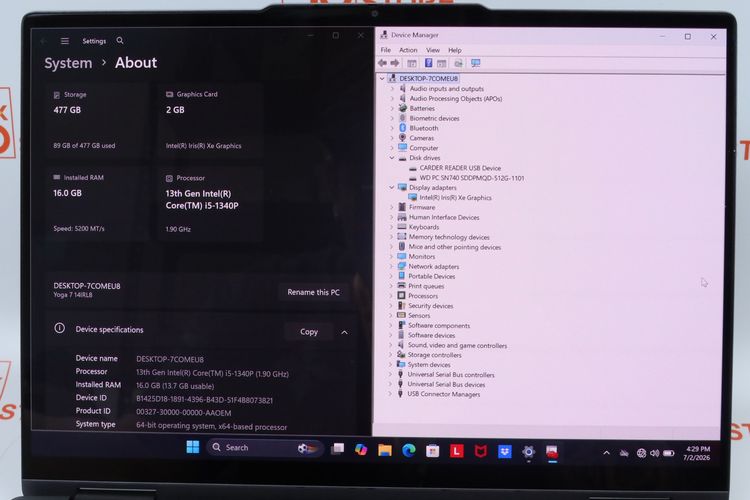 NOTEBOOK 2 IN 1 LENOVO YOGA 7 14IRH8 82YL003RTA รูปที่ 2